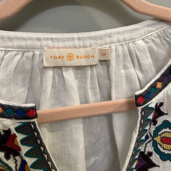 Tory Burch Embroidered Linen Dress Size S/P EUC Boho F0665 - Picture 6 of 11